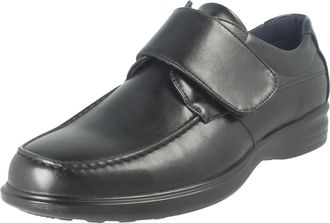 THOMAS BLUNT Mens Hook and Loop Strap Formal Shoes A1138 - Black Synthetic - UK Size 11 - EU Size 45 - US Size 12