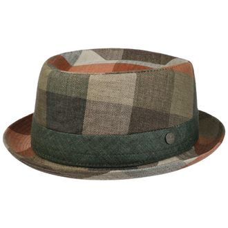Lierys Big Check Pork Pie Hat Made in Italy Men Summer Dark Green