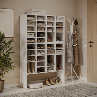 Vicco Conjunto De Armarios Para Zapatos Lysander, Blanco, 104.2 X 65.5 Cm 2 Partes, Vicco