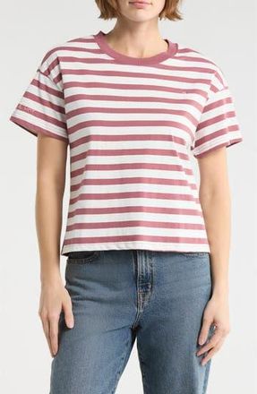 Scotch & Soda Boxy Yarn Dye Stripe T-Shirt in Rose Brown Stripe at Nordstrom Rack, Size X-Small