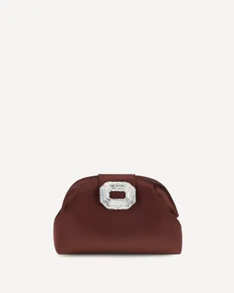 Amina Muaddi Camelia Satin Clutch Female UNI