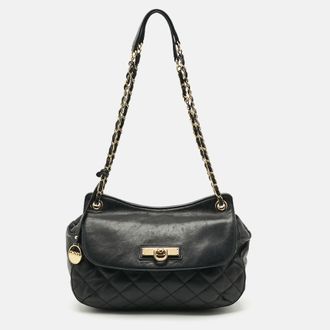DKNY Dkny Black Quilted Leather Chain Shoulder Bag