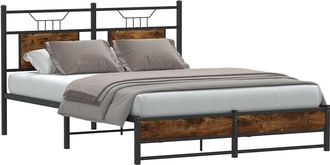 vidaXL Vidaxl Giroletto Senza Materasso Rovere Fumo 140x190 Cm In Truciolato