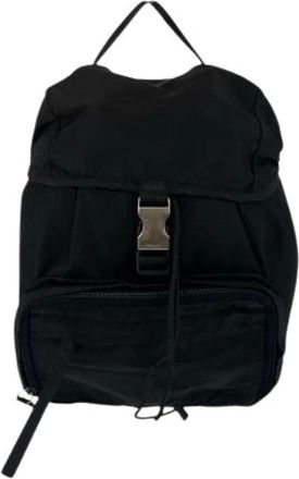 Prada Pre-owned Backpacks, female, Black, Size: ONE SIZE Pre-owned Tessuto Nylon Backpack