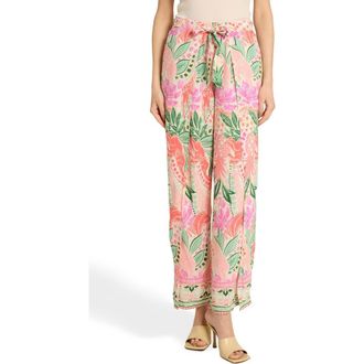 Caribbean Joe Breezy Wide Leg Pants in Pink Multi at Nordstrom Rack, Size X-Large