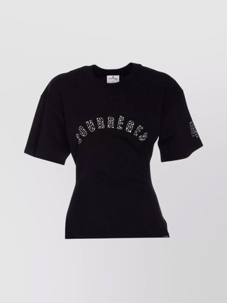 Courr&egrave;ges logo print cotton short sleeve t-shirt