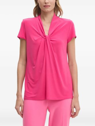 Joseph Ribkoff twisted neckline blouse - women - Polyester/Elastane - 48 - Pink