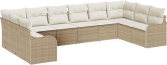 vidaXL Vidaxl - Garden Sofa Set with Cushion 10 pcs Light grey Poly rattan