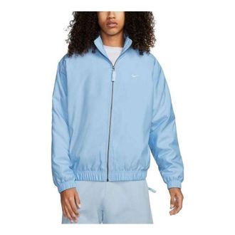 Nike Lab Solo Swoosh Satin Bomber Jacket Celestine Blue DN1266-441