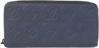 Louis Vuitton Monogram Shadow Navy Leather Long Wallet (Bi-Fold) (Pre-Owned)