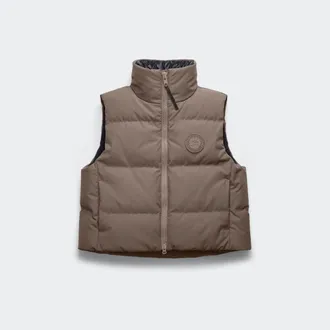 Canada Goose Grandview Cropped Vest Tonal Disc (Women, Taupe Grey, XS)