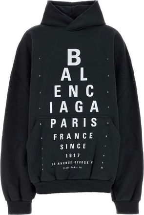 Balenciaga Black Logo Print Hoodie