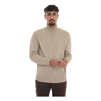 HUGO BOSS Half Zip Wool Pullover with Logo