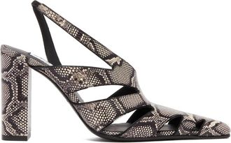 Alaia Snake Engraved Sandalen - Dames - Sandalen met hakken - Wit - 37 EU - Schoenen