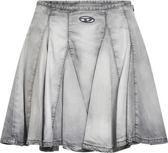 Diesel De-Spiki Oval-logo Geplooide Minirok - Dames - Spijkerrokken - Grijs - W26 - Rokken