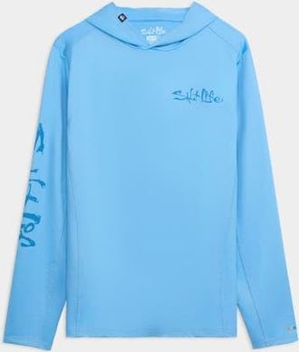 Salt Life Upwell 2.0 Perforated Hoodie in Azure Blue at Nordstrom, Size Xx-Large