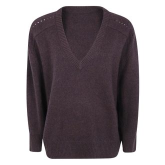 Kujten V-neck Knitwear - Knitwear - Mujer - Marr&oacute;n - S