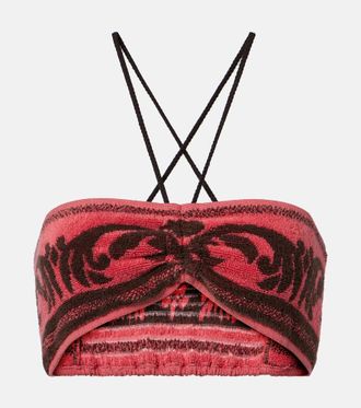 Valentino Cotton terry jacquard bra top