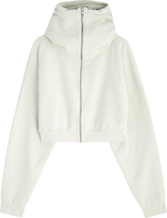 Entire studios Cropped Hooded Cotton Sweatshirt - Cream - XL (UK16 /xl)