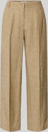 Brax Brax Straight Fit Leinenhose mit elastischem Bund in Beige, Gr&ouml;&szlig;e 36
