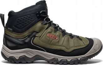 Keen Mens Targhee Iv Waterproof Hiking Shoes In Dark Olive/gold Flame