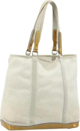 Prada Pre-owned Tote Bags, female, White, Size: ONE SIZE Pre-owned Canvas Tote Bag