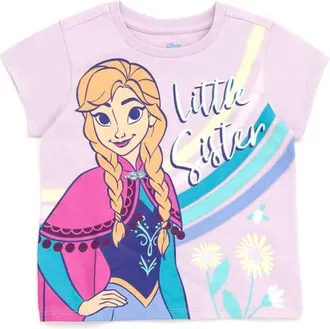 Disney Frozen Short Sleeve T-Shirt in Lavender Anna at Nordstrom, Size 24M