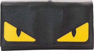 Fendi Black Leather Long Wallet (Bi-Fold) (Pre-Owned)