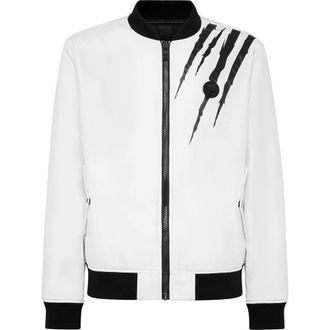 Plein Sport Bomber Scratch Men in White at Nordstrom, Size Xxx-Large Eu