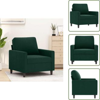 vidaXL Poltrona in metallo - vidaXL Poltrona Verde Scuro 60 cm Velluto - Poltrona per casa