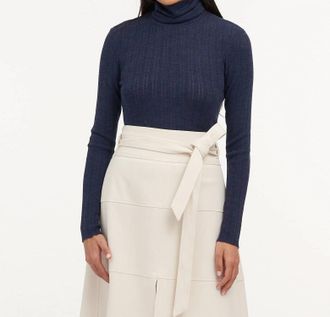 Tanya Taylor Kayden Knit Top In Melange Navy