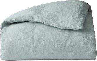Coyuchi Relaxed Organic Linen Duvet Cover in Pacific Blue Chambray at Nordstrom, Size King/california King