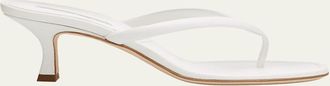 Manolo Blahnik 50mm Paterno Leather Thong Sandals