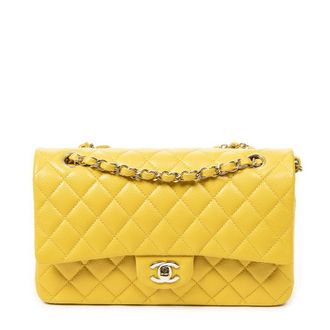 Chanel Pre-owned Womens Classic Double Flap 26 Shoulder Bag - Yellow - One Size