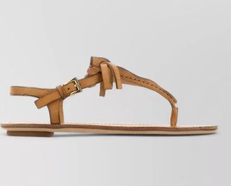 Prada leather thong sandals