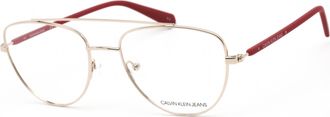 Calvin Klein Jeans CKJ19308 Metal Aviator Eyeglasses - Rose gold