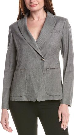 Fabiana Filippi Pear-Neck Wool-Blend Blazer