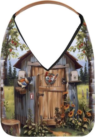 Generic Farmhouse Rooster Reusable Lightweight Grocery Bags - Foldable Into Compact Pouch, Washable & Sturdy, Multipurpose for Shopping and Travel