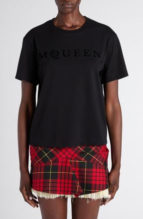 Alexander McQueen Jersey Logo T-Shirt in Black at Nordstrom, Size 10 Us