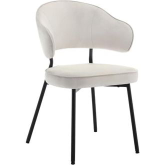 Woltu 1x Silla De Comedor Silla De Cocina Tapizada En Terciopelo Silla Acolchada Especial Para Sala De Estar Y Restaurante Blanco - Woltu