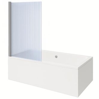 Vitra Ba&ntilde;era Rectangular Vitra Neon De 180x80 Cm + Mampara De Ba&ntilde;o Cromada Aurys Raywall Con Perfil Izquierdo + Desag&uuml;e Cromado