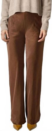 Lilla P Satin Clean Front Pant In Chocolate