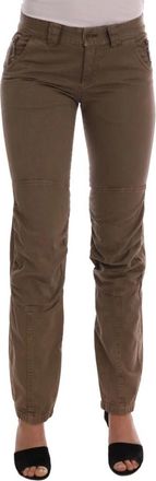 Ermanno Scervino Casual Katoenen Broek - Dames - Slim Fit Broeken - Bruin - 2XS - Katoen - Broeken