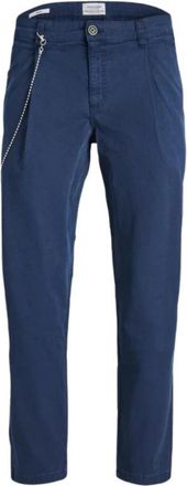 Jack & Jones Wijde Pijp Katoenen Chino Broek Navy - Heren - Chinos - Blauw - W36 L34 - Katoen - Broeken