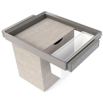 Emuca Emuca Kit De 2 Bandejas Auxiliares, 1 Cesto Y Bastidor Regulable Quartz Para Armarios, Gu&iacute;as De Cierre Suave Y Extracci&oacute;n Total, M&oacute;dulo 80cm, Acabado 