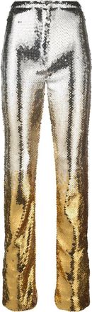 Paco Rabanne sequin-embellished slim-fit trousers - women - Polyester/Polyamide/Elastane - 40 - Gold