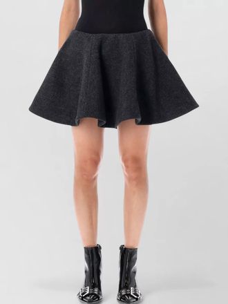 Ganni cashmere wool high-rise flared mini skirt