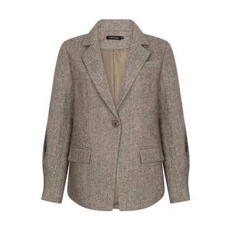 Ydence Ydence - Prim Blazer - Dames - Jassen - Bruin - Maat: XL Wol