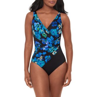 Miraclesuit Secret Oceanus One-Piece Swimsuit in Black/Multi at Nordstrom, Size 12