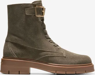 Cole Haan Womens Grand Flex Fenella Buckle Lace-Up Waterproof Booties - Green Size 10.5